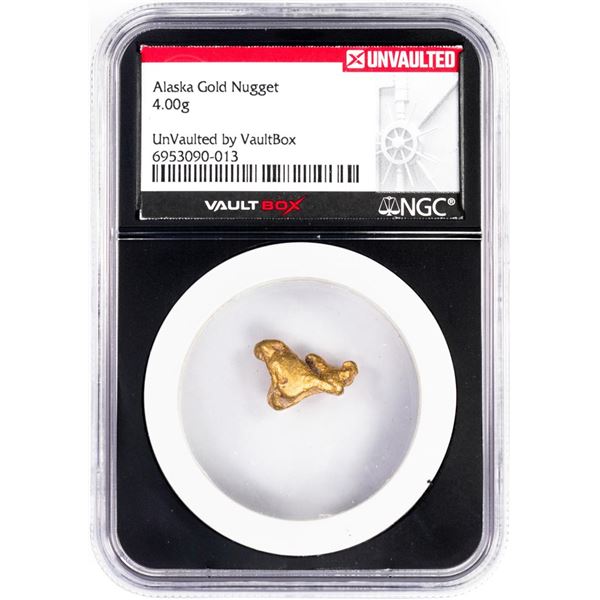 4.00 Gram Alaska Gold Nugget NGC Vaultbox Unvaulted