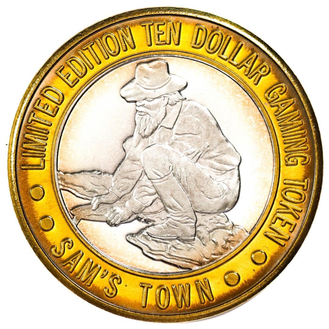 .999 Silver Sam Boyd's Sam's Town Las Vegas $10 Casino Gaming Token ...