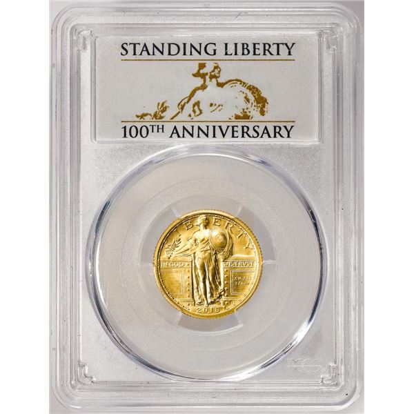 2016-W Standing Liberty Quarter 100th Anniversary Gold Coin PCGS SP70 First Strike