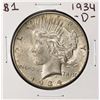1934-D $1 Peace Silver Dollar Coin