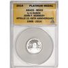 Image 1 : 2014 Proof 1/4 oz Platinum JFK Apollo 11 Anniversary Medal ANACS MS69