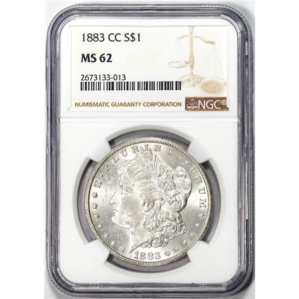 1883-CC $1 Morgan Silver Dollar Coin NGC MS62
