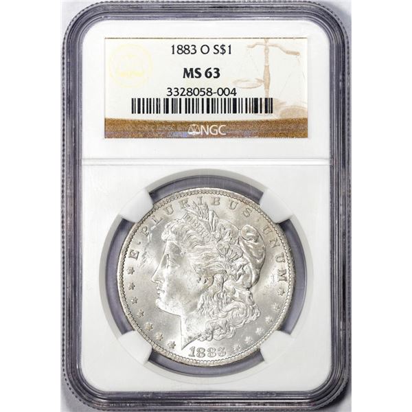 1883-O $1 Morgan Silver Dollar Coin NGC MS63