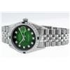 Image 6 : Rolex Mens Stainless Steel Green Vignette Emerald and Diamond Datejust Wristwatch