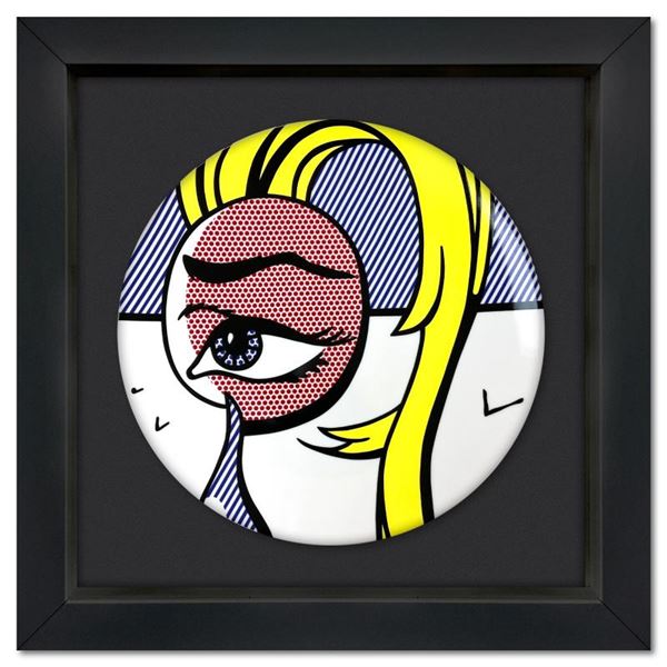 Roy Lichtenstein (1923-1997) "Girl with Tear" Framed Limoges Porcelain Plate