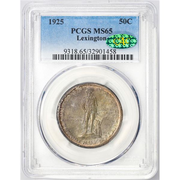 1925 Lexington Sesquicentennial Commemorative Half Dollar Coin PCGS MS65 CAC Color