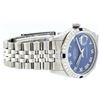 Image 5 : Rolex Mens Stainless Steel Blue Roman Sapphire and Diamond Datejust Wristwatch