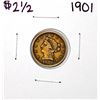 Image 1 : 1901 $2 1/2 Liberty Head Quarter Eagle Gold Coin
