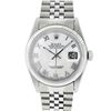 Image 3 : Rolex Mens Stainless Steel White Roman Datejust Wristwatch