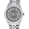 Rolex Mens Stainless Steel Slate Grey Diamond Datejust Wristwatch