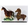 Image 1 : TWO VINTAGE CERAMIC HORSE THEME DECORATIONS
