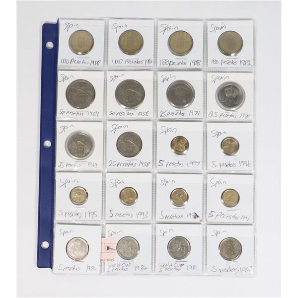 20 COINS ALL SPAIN