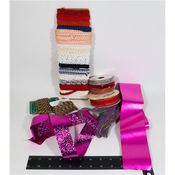 SCRAPBOOKING CRAFTING RIBBONS LOT
