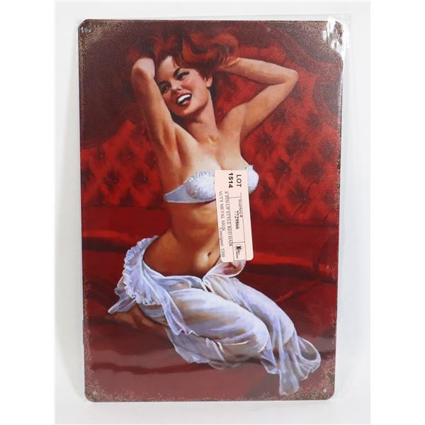 NEW PIN-UP STYLE RED HAIR BEAUTY METAL SIGN