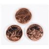 Image 1 : THREE DINOSAUR 1-OZ .999 FINE COPPER ROUNDS IN