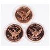 Image 2 : THREE DINOSAUR 1-OZ .999 FINE COPPER ROUNDS IN