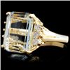 Image 2 : 14K Gold 6.04ct Aquamarine & 0.17ct Diamond Ring