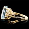 Image 3 : 14K Gold 6.04ct Aquamarine & 0.17ct Diamond Ring