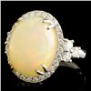 Image 2 : 14K Gold 8.95ct Opal & 0.88ctw Diamond Ring