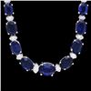 Image 1 : 14k Gold 30.00ct Sapphire & 1.00ct Diam Necklace