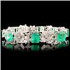 Image 1 : 18K Gold 11.92ct Emerald & 2.04ctw Diamond Bracele