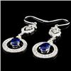 Image 2 : 18K Gold 1.30ctw Sapphire & 0.58ctw Diamond Earrin