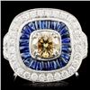 Image 1 : 14K Gold  1.24ct Sapphire & 1.80ctw Diamond Ring