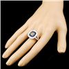 Image 3 : 14K Gold  1.24ct Sapphire & 1.80ctw Diamond Ring
