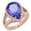 Image 1 : 14K Rose Gold 7.00ct Tanzanite & 1.15ct Diamond Ri
