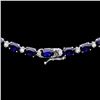 Image 3 : 14k Gold 30.00ct Sapphire & 1.00ct Diam Necklace