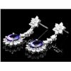 Image 2 : 14k Gold 4.00ct Tanzanite & 3.00ct Diam Earrings