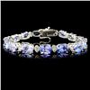 Image 1 : 14K Gold 20.7ct Tanzanite & 0.8ctw Diamond Bracele