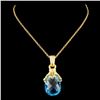 Image 2 : 18K Gold 21.62ct Topaz & 0.24ctw Diamond Pendant
