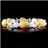 Image 1 : 18K Gold 19.00ct Opal & 2.23ctw Diamond Bracelet