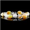 Image 2 : 18K Gold 19.00ct Opal & 2.23ctw Diamond Bracelet