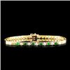 Image 1 : 14K Gold 0.32ctw Emerald & 0.24ctw Diamond Bracele
