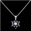 Image 1 : 14K Gold 1.68ct Sapphire & 0.05ctw Diamond Pendant