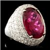 Image 3 : 18K Gold 9.33ct Rubellite & 3.11ctw Diamond Ring