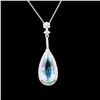Image 1 : 18k White Gold 5.58ct Aquamarine & 0.62ctw Diamond