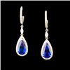 Image 1 : 18k Gold 6.71ct Tanzanite & 0.81ctw Diamond Earrin