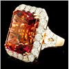 Image 2 : 18K Gold 30.54ct Tourmaline & 3.73ctw Diamond Ring