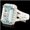 Image 2 : 18K Gold 4.25ct Aquamarine & 0.88ctw Diamond Ring