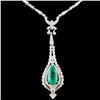 Image 1 : 18K Gold 6.50ct Emerald & 2.74ctw Diamond Necklace