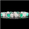 Image 2 : 18K Gold 17.70ct Emerald & 2.16ctw Diamond Bracele