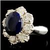 Image 2 : 14K Gold 4.32ct Sapphire & 2.05ctw Diamond Ring