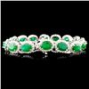 Image 2 : 14K Gold 17.53ct Emerald & 3.60ct Diamond Bracelet