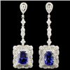 Image 1 : 18K Gold 9.48ct Tanzanite & 5.15ctw Diamond Earrin