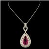 Image 2 : 18K Gold 6.93ct Tourmaline & 1.73ctw Diamond Penda