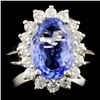 Image 1 : 14K Gold 3.47ct Tanzanite & 0.64ctw Diamond Ring
