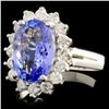 Image 2 : 14K Gold 3.47ct Tanzanite & 0.64ctw Diamond Ring